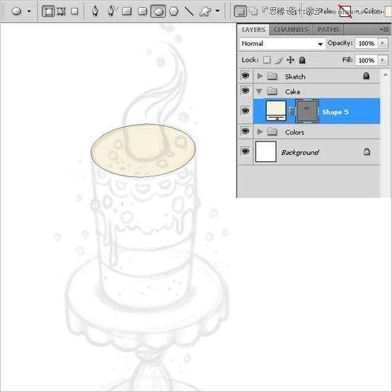 Photoshop绘制甜美精致的巧克力蛋糕教程