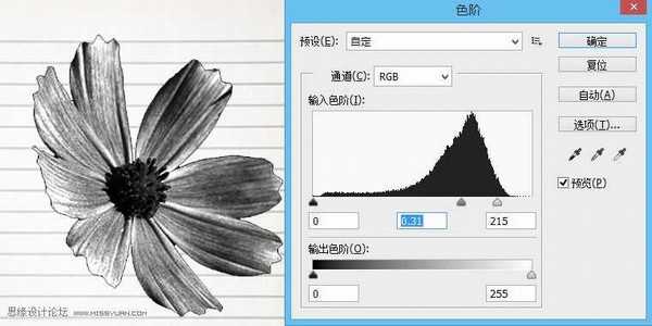 Photoshop简单制作逼真漂亮的蓝色圆珠笔手绘花朵效果图