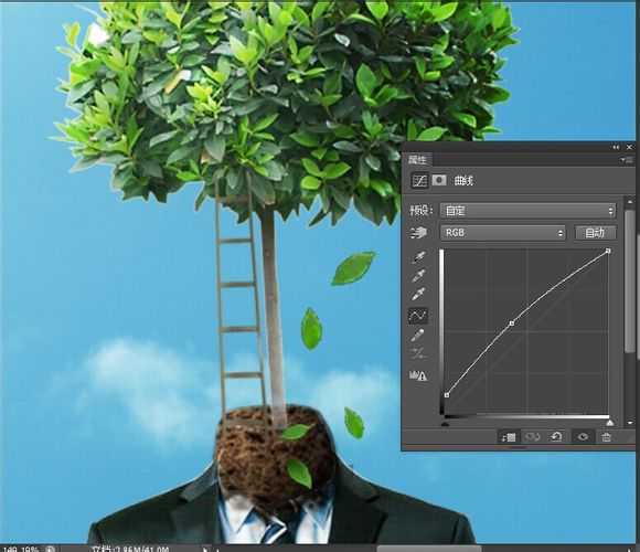 PS教你打造超现实主义作品:长在身上的树