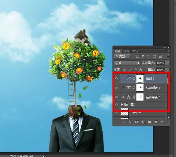 PS教你打造超现实主义作品:长在身上的树