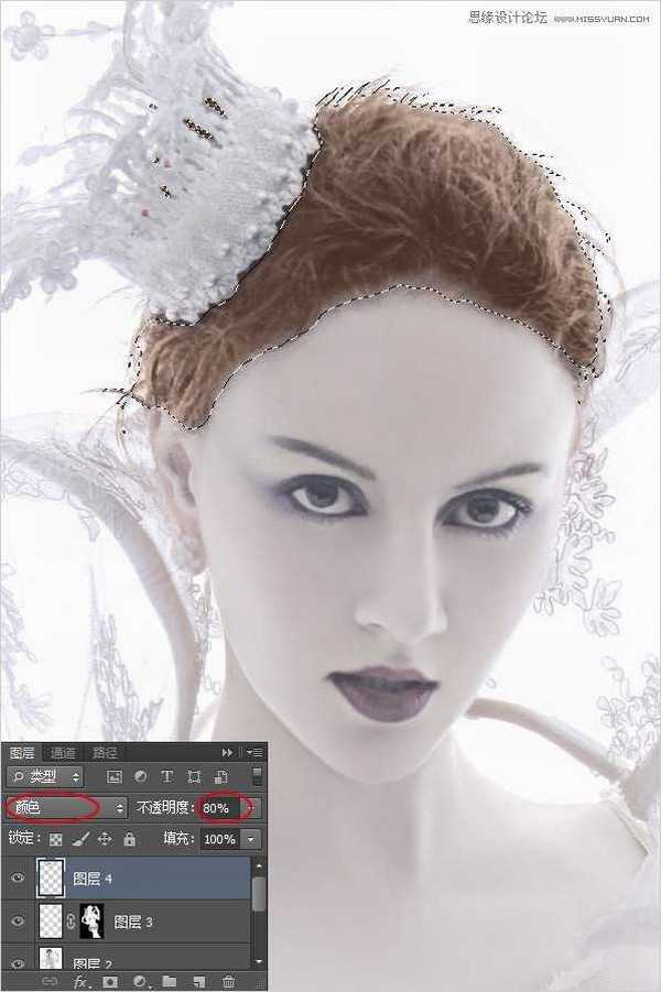 Photoshop调出美女模特另类的冰雪女王奶白肤色色调