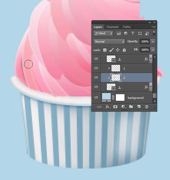 Photoshop制作一个美味的粉色冰淇淋图标教程