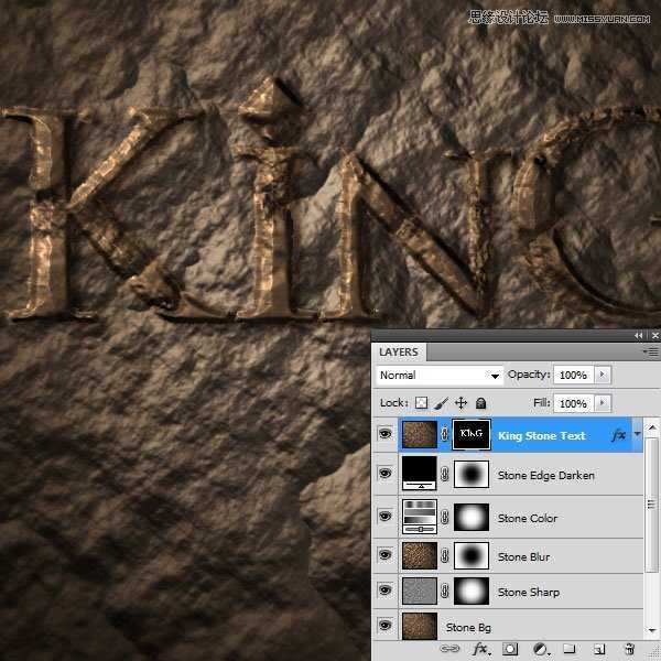 Photoshop制作花藤装饰的岩石字艺术字教程
