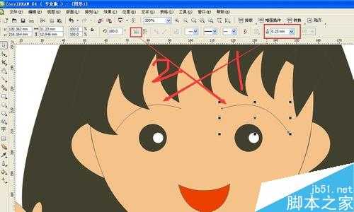 CorelDRAW贝塞尔工具绘制可爱的樱桃小丸子