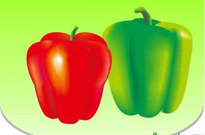 CorelDRAW X7运用网状填充绘制写实的青红辣椒
