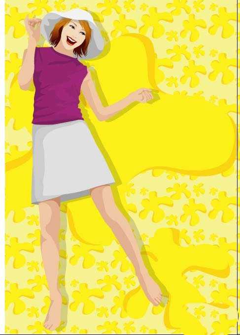 ai怎么绘制舞动女孩的场景图?