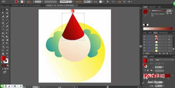 ai怎么绘制一个可爱的小丑形象?