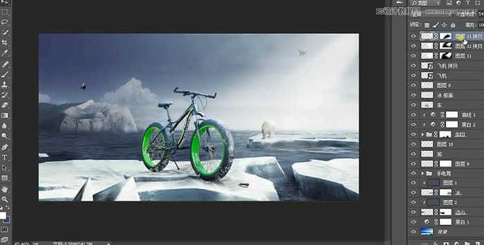 PS制作山地自行车广告海报设计操作步骤教程
