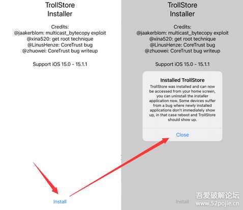 iOS15.1 TrollStore 已发布，永久不掉签